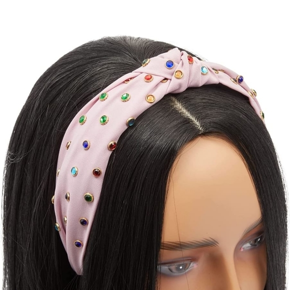 Vintage thick with Rhinestone knotted hairband hair accessories - Picture 2 of 5